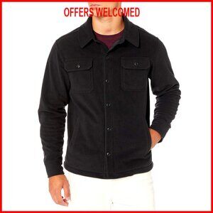 Men's Long-Sleeve Polar Fleece Shirt Jacket for Winter